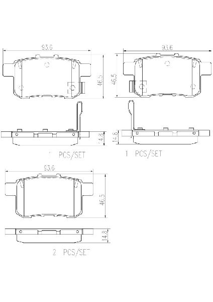 2009-2014 Acura TSX Disc Brake Pad Set - Rear (Brembo)