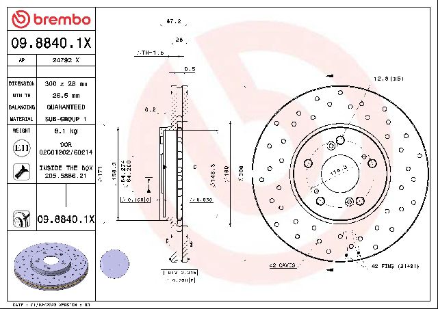 2004-2014 Acura TSX Disc Brake Rotor - Front (Brembo)