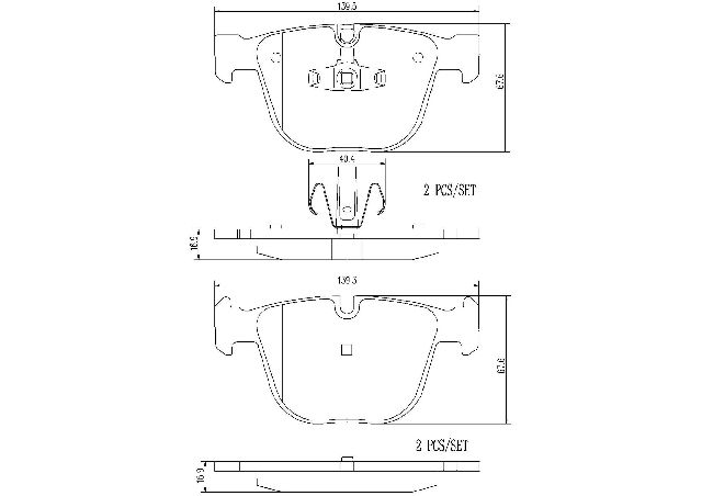 2011-2015 BMW Alpina B7 Disc Brake Pad Set - Rear (Brembo)