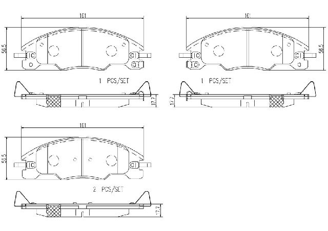 2008-2011 Ford Focus Disc Brake Pad Set - Front (Brembo)