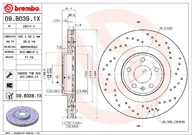 2010 Audi A4 Disc Brake Rotor - Front (Brembo)