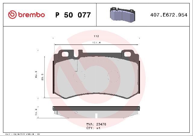2003-2006 Mercedes-Benz S600 Disc Brake Pad Set - Rear (Brembo)