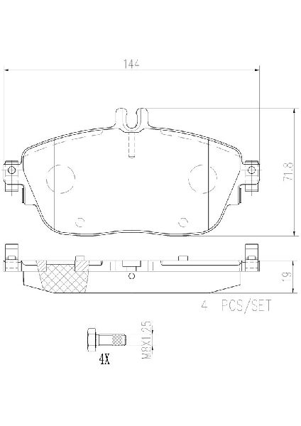 2015-2020 Mercedes-Benz GLA250 Disc Brake Pad Set - Front (Brembo)