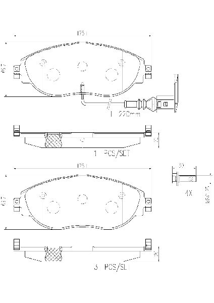2015-2021 Volkswagen GTI Disc Brake Pad Set - Front (Brembo)