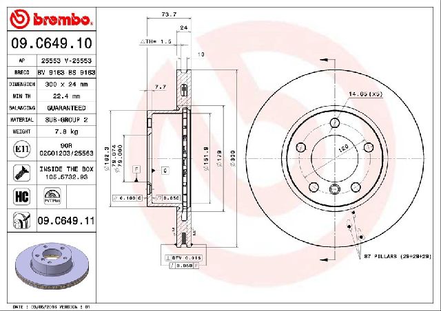 2006 BMW 323i Disc Brake Rotor - Front (Brembo)