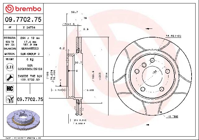 2000 BMW 328i Disc Brake Rotor - Rear (Brembo)