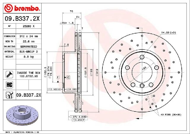 2016 BMW 428i Disc Brake Rotor - Front (Brembo)