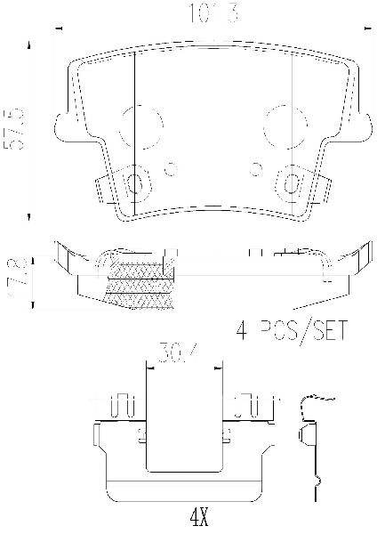2005-2020 Chrysler 300 Disc Brake Pad Set - Rear (Brembo)