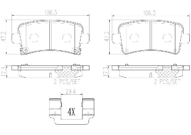 2013-2019 Cadillac XTS Disc Brake Pad Set - Rear (Brembo)
