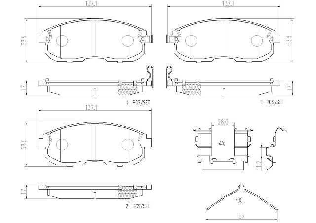 1999-2002 INFINITI G20 Disc Brake Pad Set - Front (Brembo)