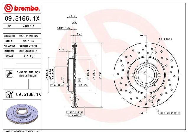 1990-1997 Volkswagen Jetta Disc Brake Rotor - Front (Brembo)