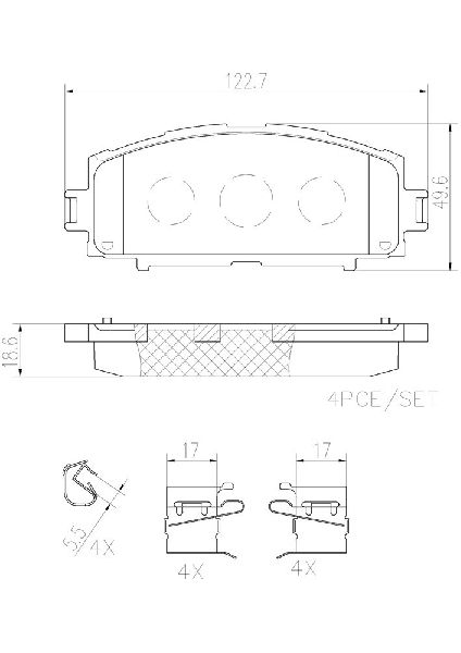 2007-2018 Toyota Yaris Disc Brake Pad Set - Front (Brembo)