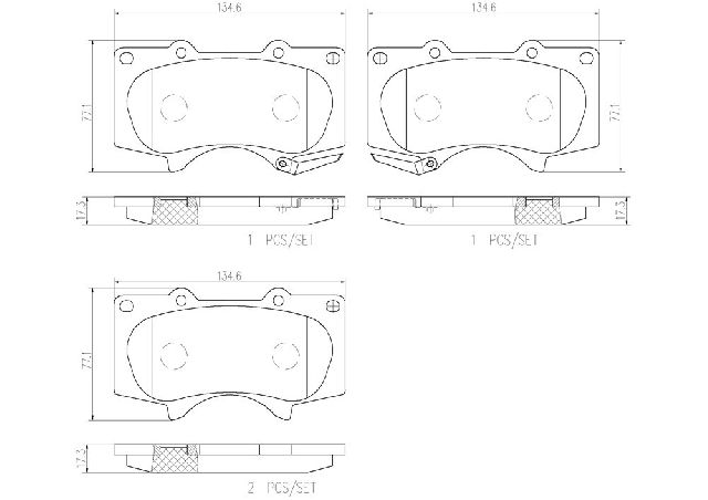 2003-2007 Toyota Sequoia Disc Brake Pad Set - Front (Brembo)