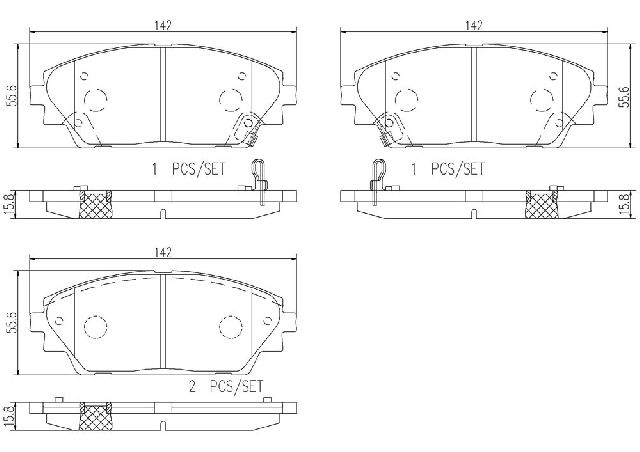 2014-2018 Mazda 3 Disc Brake Pad Set - Front (Brembo)