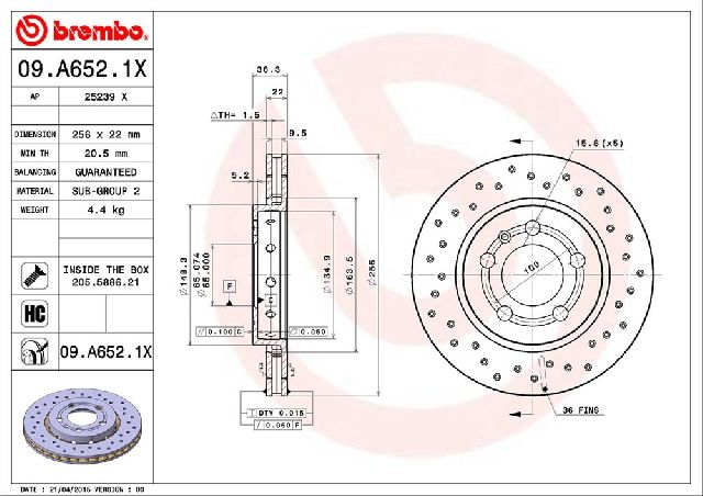 2002-2005 Volkswagen Jetta Disc Brake Rotor - Rear (Brembo)