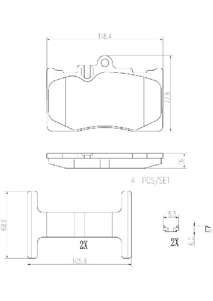 2001-2006 Lexus LS430 Disc Brake Pad Set - Front (Brembo)