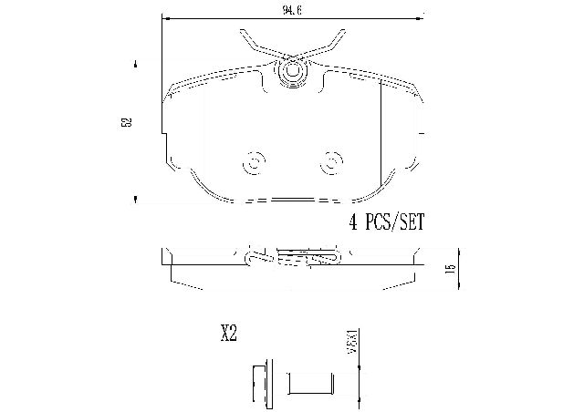 1995-2002 Land Rover Range Rover Disc Brake Pad Set - Rear (Brembo)