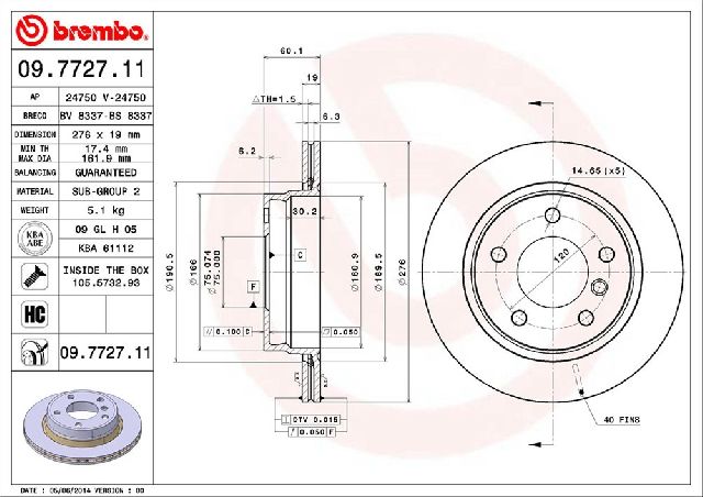 2005 BMW 320i Disc Brake Rotor - Rear (Brembo)