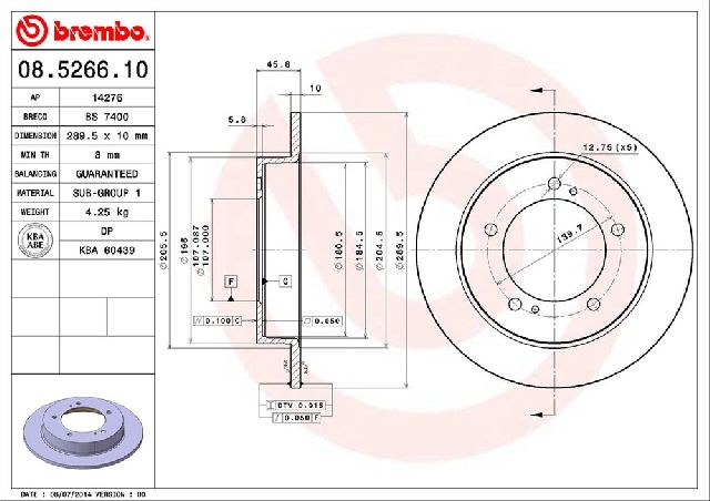1998 Chevrolet Tracker Disc Brake Rotor - Front (Brembo)