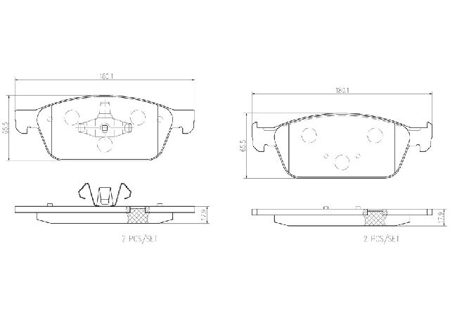 2014-2018 Ford Transit Connect Disc Brake Pad Set - Front (Brembo)