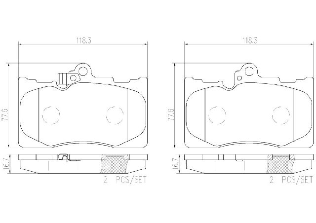 2016-2020 Lexus IS300 Disc Brake Pad Set - Front (Brembo)