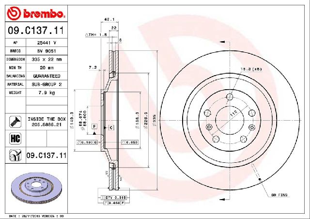2007-2009 Audi S8 Disc Brake Rotor - Rear (Brembo)