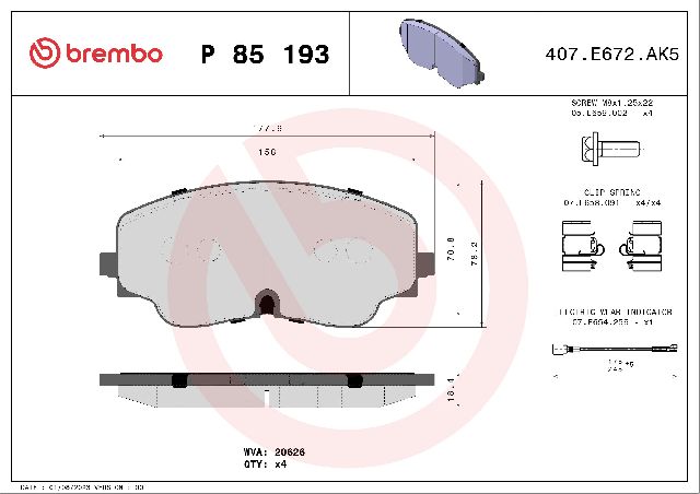 2023-2024 Audi RS3 Disc Brake Pad Set - Front (Brembo)