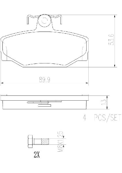 1998-1999 Volvo V70 Disc Brake Pad Set - Rear (Brembo)