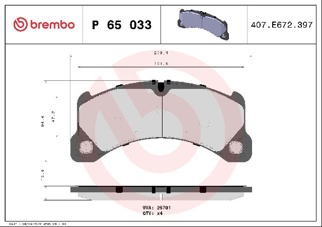2018 Porsche Macan Disc Brake Pad Set - Front (Brembo)