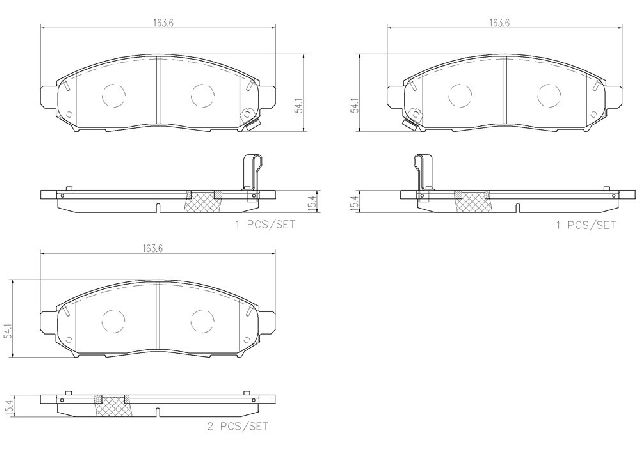 2011-2014 Nissan LEAF Disc Brake Pad Set - Front (Brembo)