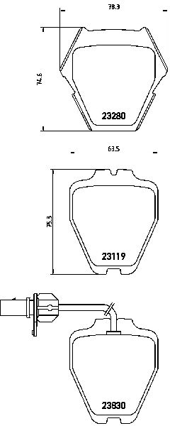 2002-2004 Audi A6 Disc Brake Pad Set - Front (Brembo)
