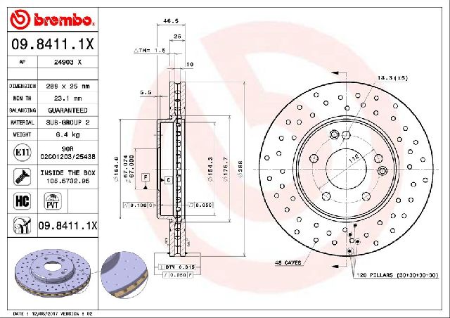 2001-2005 Mercedes-Benz C240 Disc Brake Rotor - Front (Brembo)