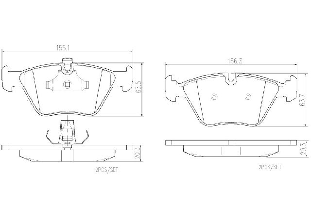 1997-1998 BMW 528i Disc Brake Pad Set - Front (Brembo)