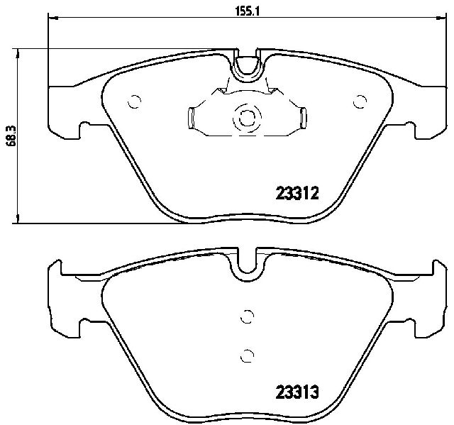 2004-2005 BMW 545i Disc Brake Pad Set - Front (Brembo)
