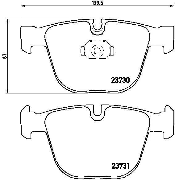 2004-2005 BMW 545i Disc Brake Pad Set - Rear (Brembo)