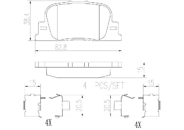 1999-2001 Lexus ES300 Disc Brake Pad Set - Rear (Brembo)