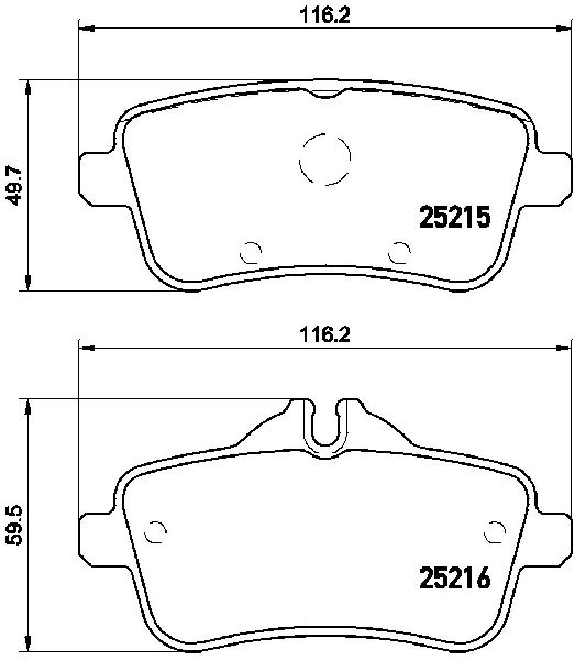 2013-2016 Mercedes-Benz GL550 Disc Brake Pad Set - Rear (Brembo)