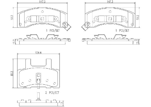 1996-2001 Chevrolet Express 3500 Disc Brake Pad Set - Front (Brembo)