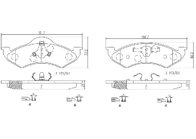 2000-2002 Dodge Durango Disc Brake Pad Set - Front (Brembo)
