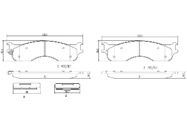 2004 Dodge Ram 1500 Disc Brake Pad Set - Front (Brembo)