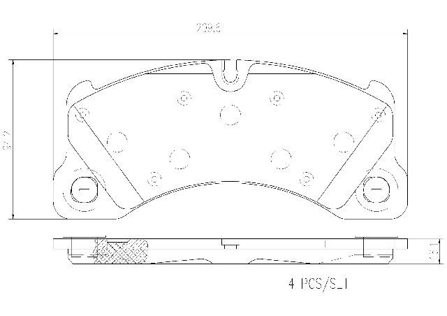 2008-2010 Porsche Cayenne Disc Brake Pad Set - Front (Brembo)