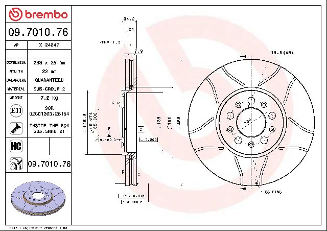 1999-2005 Volkswagen Jetta Disc Brake Rotor - Front (Brembo)