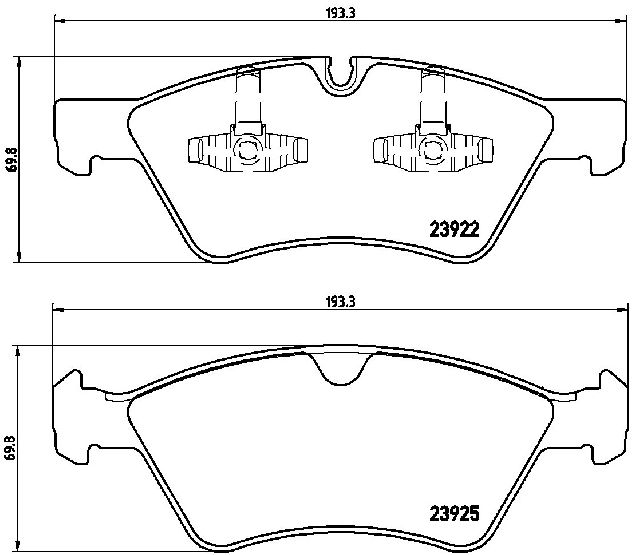 2006-2011 Mercedes-Benz ML350 Disc Brake Pad Set - Front (Brembo)