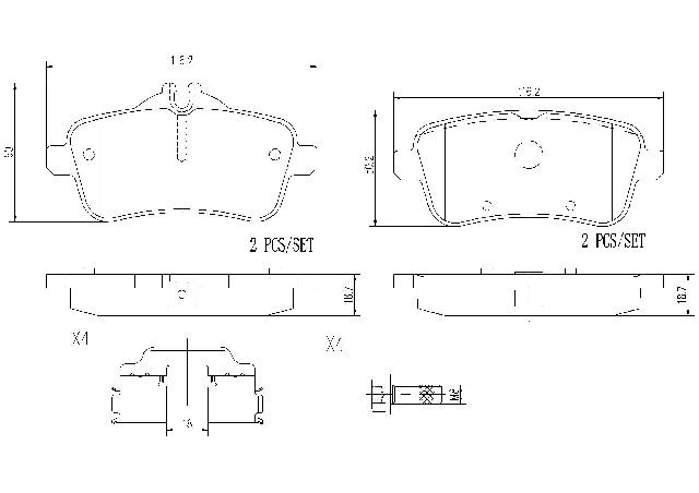 2012-2015 Mercedes-Benz ML350 Disc Brake Pad Set - Rear (Brembo)