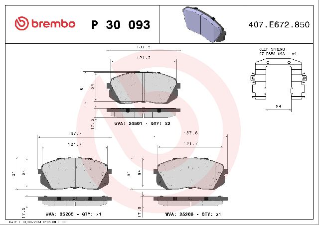 2019-2021 Hyundai Veloster Disc Brake Pad Set - Front (Brembo)