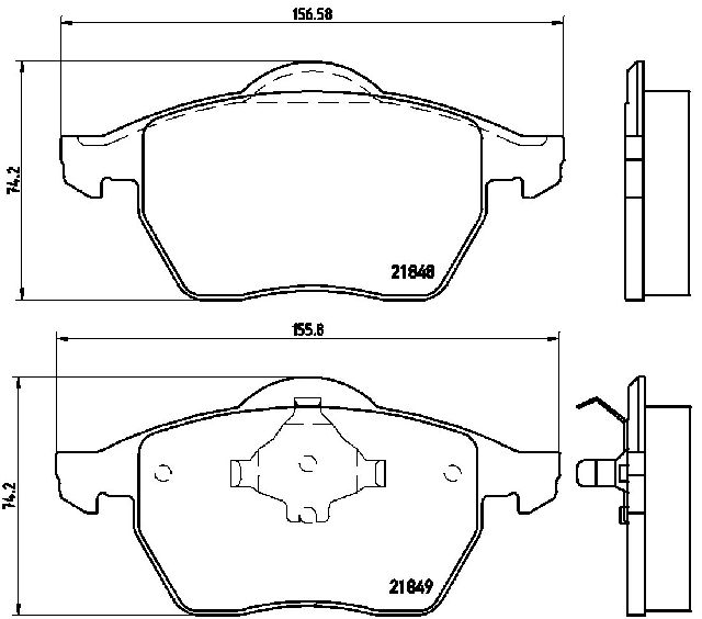 2000-2005 Volkswagen Jetta Disc Brake Pad Set - Front (Brembo)