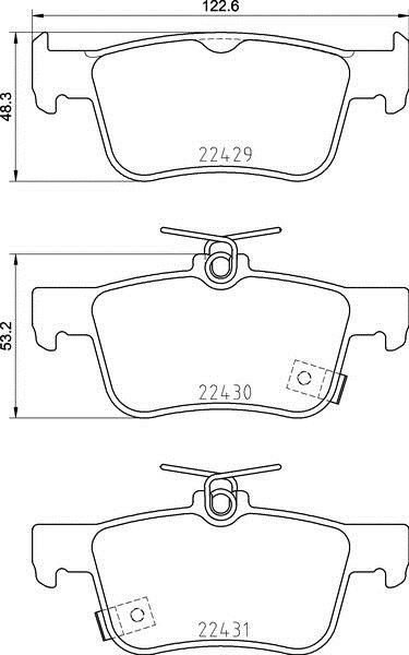 2016-2024 Honda Civic Disc Brake Pad Set - Rear (Brembo)