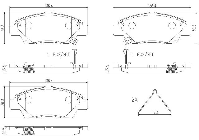 2009-2020 Honda Fit Disc Brake Pad Set - Front (Brembo)