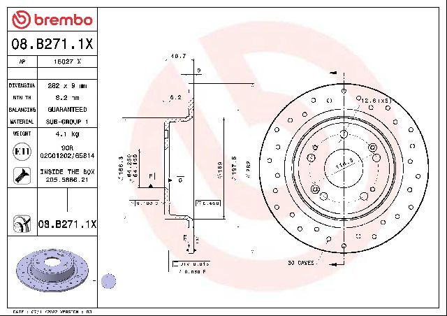 2009-2014 Acura TSX Disc Brake Rotor - Rear (Brembo)
