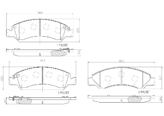 2007-2008 Chevrolet Avalanche Disc Brake Pad Set - Front (Brembo)